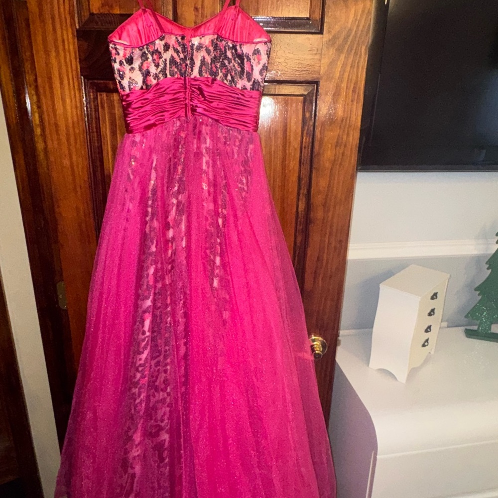 Pink Leopard Print Kids Dress